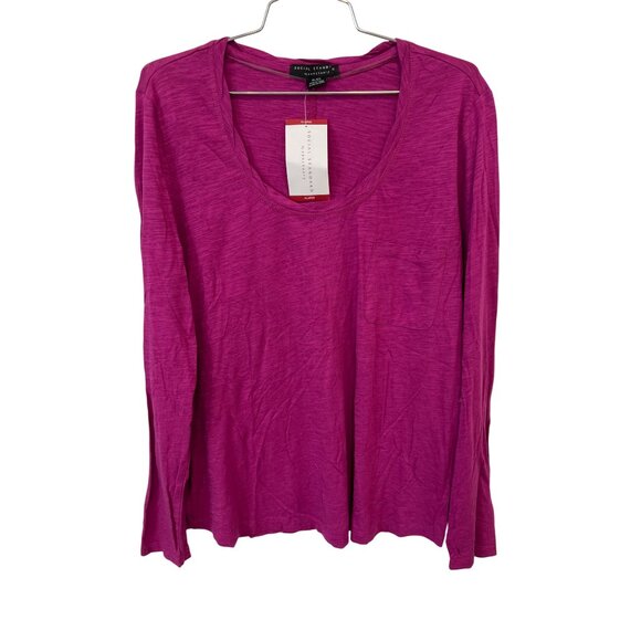 Social Standard by Sanctuary Dylan Scoop Tee Size XL Magenta Rose Essential NEW - Picture 1 of 10